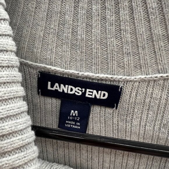 Lands' End Grey Cable Knit Sweater - Picture 3 of 5